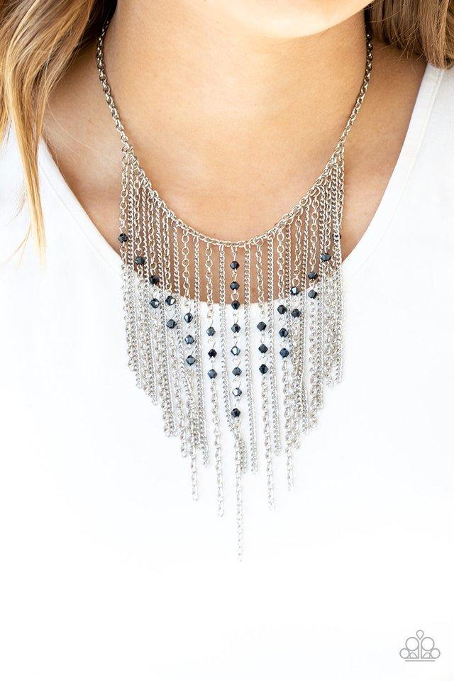 Paparazzi Necklace ~ First Class Fringe - Blue