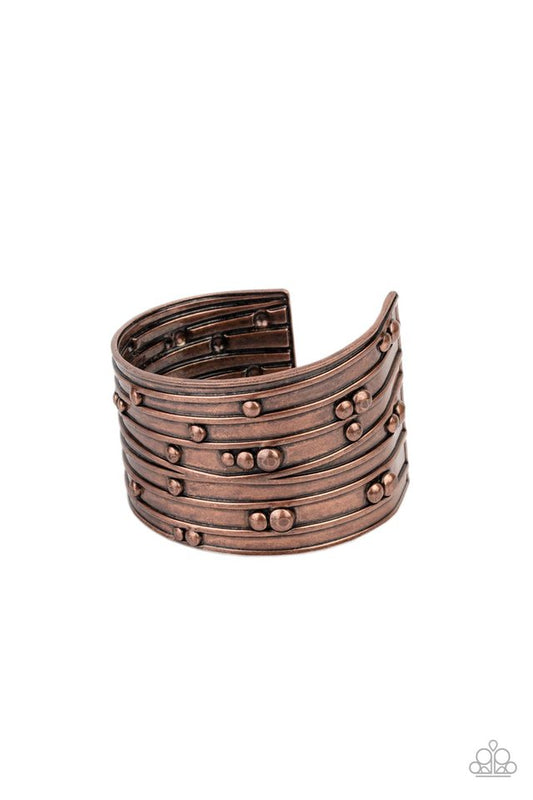 Mechanical Motif - Copper - Paparazzi Bracelet Image