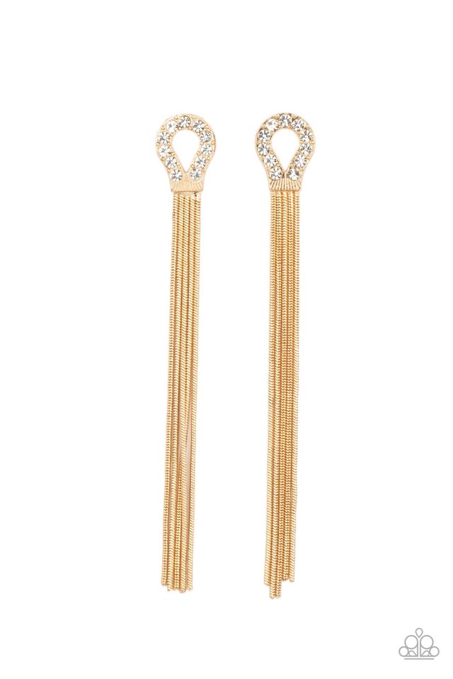 Dallas Debutante - Gold - Paparazzi Earring Image