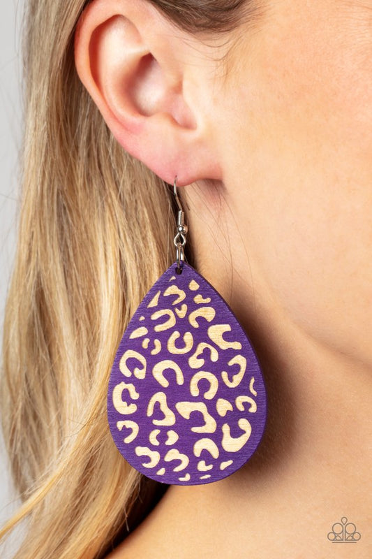 Suburban Jungle - Purple - Paparazzi Earring Image