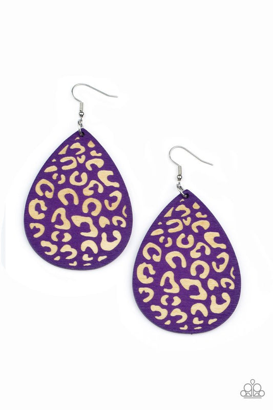 Suburban Jungle - Purple - Paparazzi Earring Image