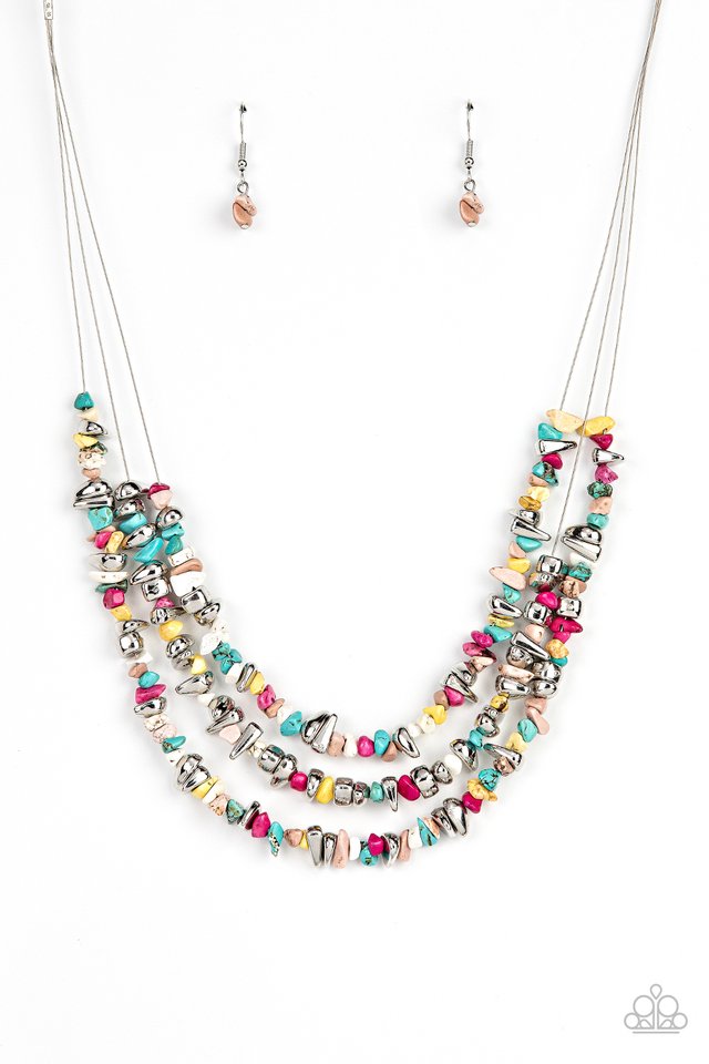 Placid Pebbles - Multi - Paparazzi Necklace Image