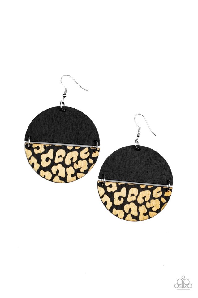 Jungle Catwalk - Black - Paparazzi Earring Image