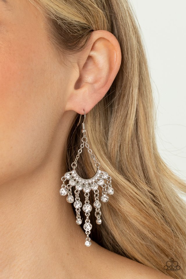 ​Commanding Candescence - White - Paparazzi Earring Image