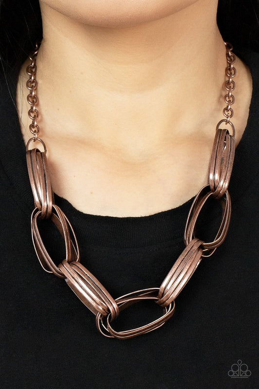 ​Fiercely Flexing - Copper - Paparazzi Necklace Image