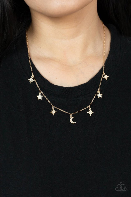 Cosmic Runway - Gold - Paparazzi Necklace Image