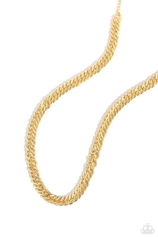 In The END ZONE - Gold - Paparazzi Necklace Image