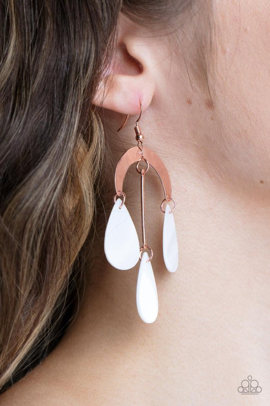 Atlantis Ambience - Copper - Paparazzi Earring Image
