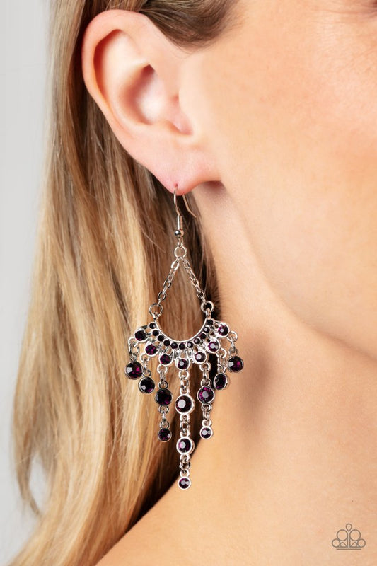 Commanding Candescence - Purple - Paparazzi Earring Image