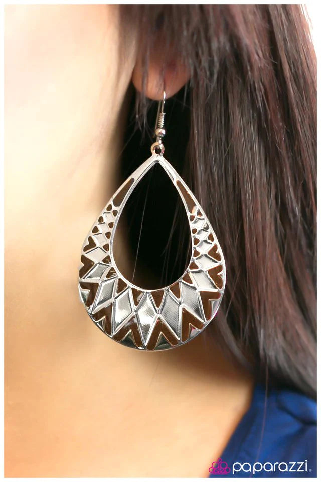 Paparazzi Earring ~ Shattered - Brown