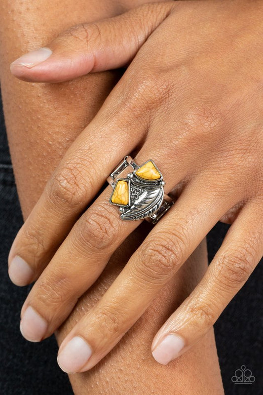 Make the NEST of It - Yellow - Paparazzi Ring Image