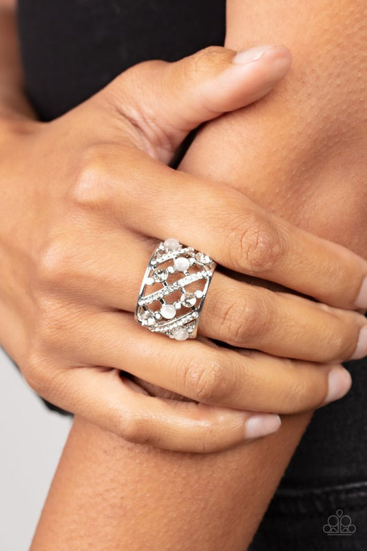 ​Bubbles for Brunch - White - Paparazzi Ring Image