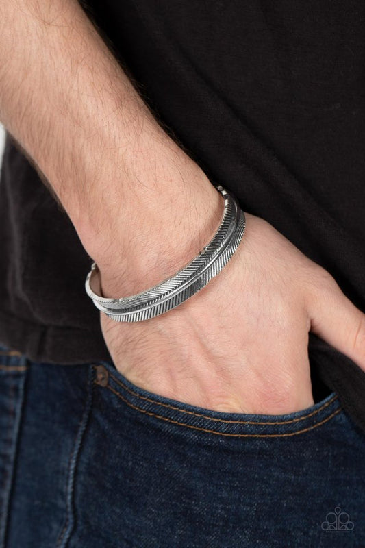 ​QUILL-Call - Silver - Paparazzi Bracelet Image