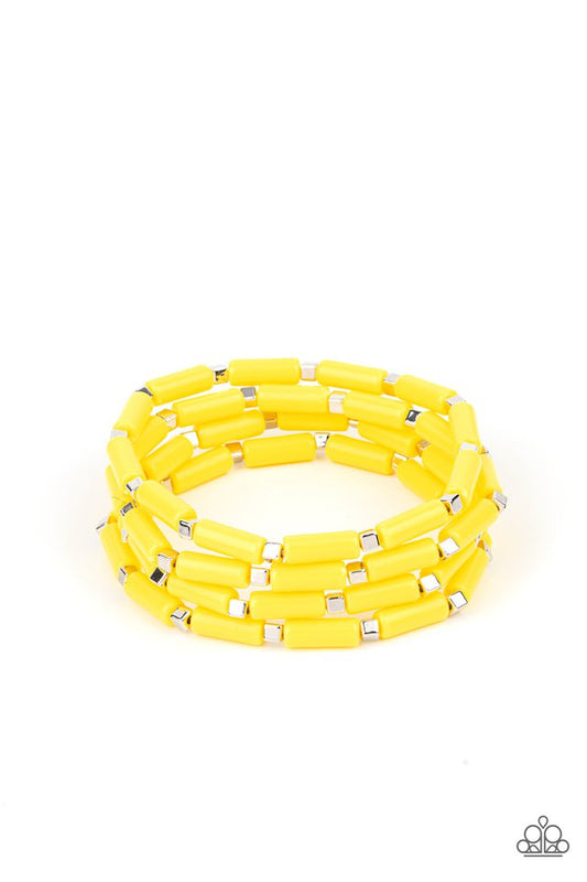 Radiantly Retro - Yellow - Paparazzi Bracelet Image