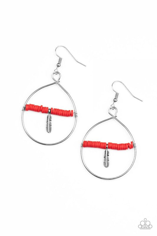 ​Free Bird Freedom - Red - Paparazzi Earring Image