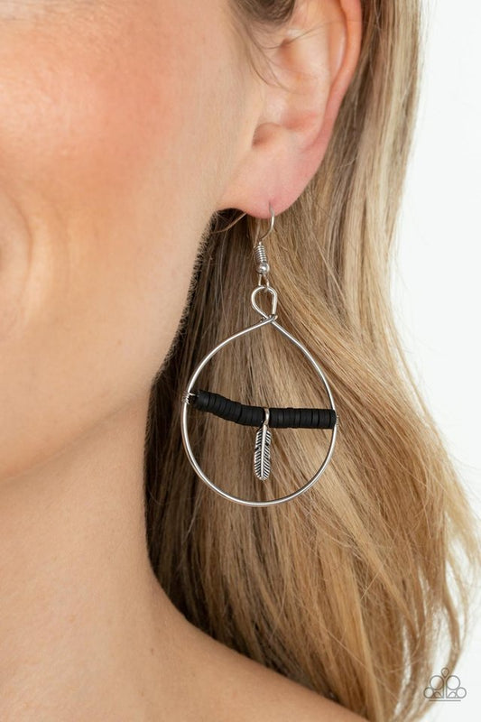 ​Free Bird Freedom - Black - Paparazzi Earring Image