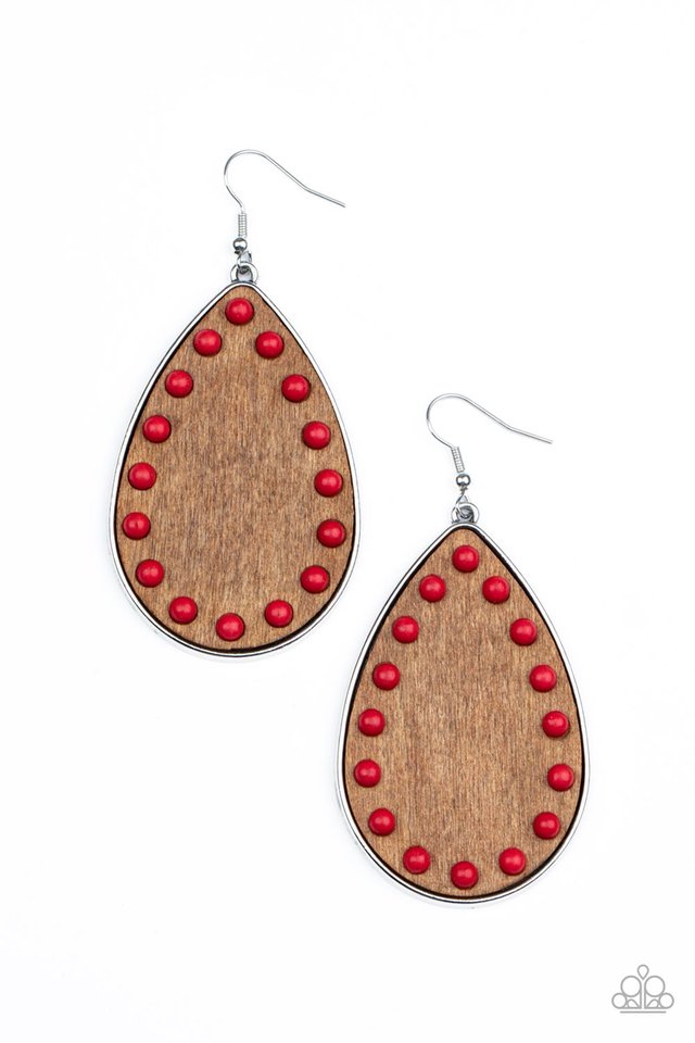 Rustic Refuge - Red - Paparazzi Earring Image