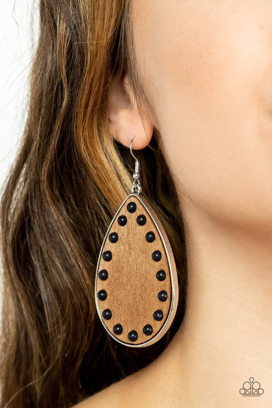 ​Rustic Refuge - Black - Paparazzi Earring Image