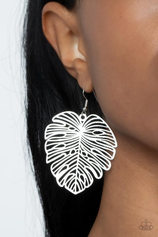 Palm Palmistry - Silver - Paparazzi Earring Image