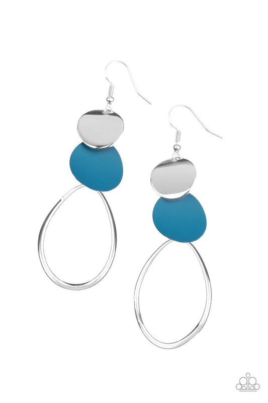 ​Retro Reception - Blue - Paparazzi Earring Image