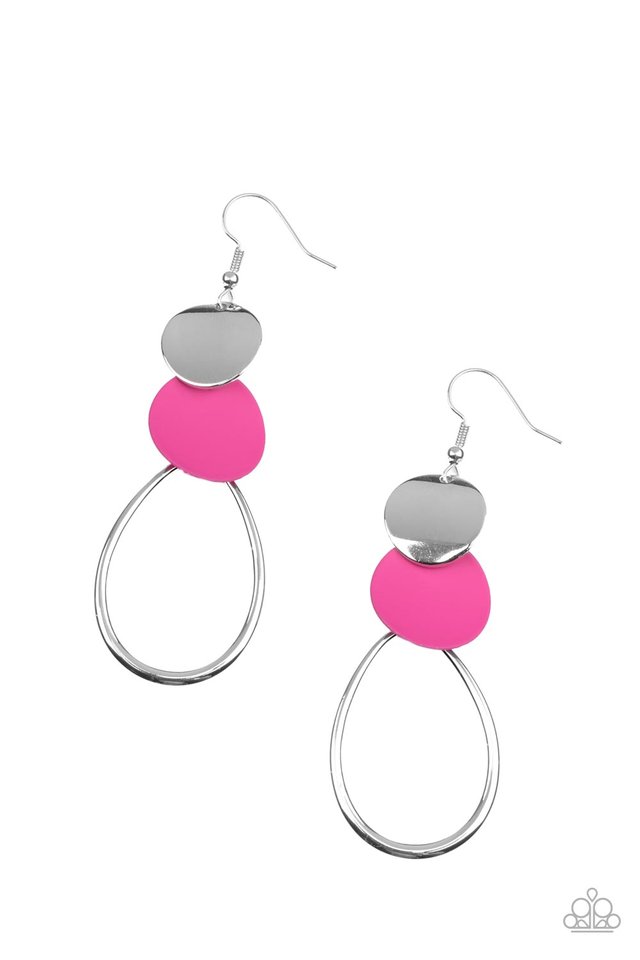 ​Retro Reception - Pink - Paparazzi Earring Image