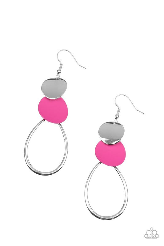 ​Retro Reception - Pink - Paparazzi Earring Image