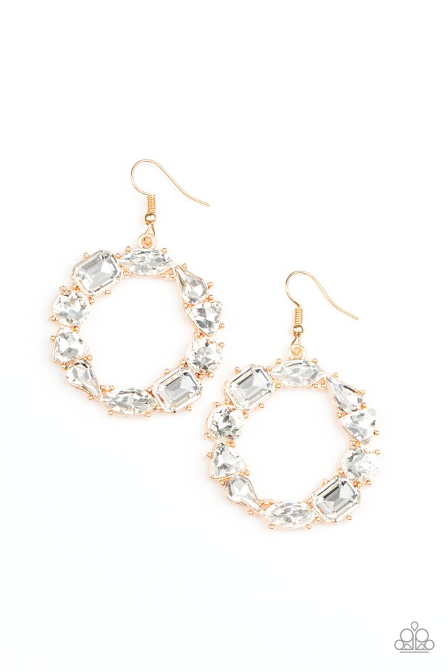 ​GLOWING in Circles - Gold - Paparazzi Earring Image