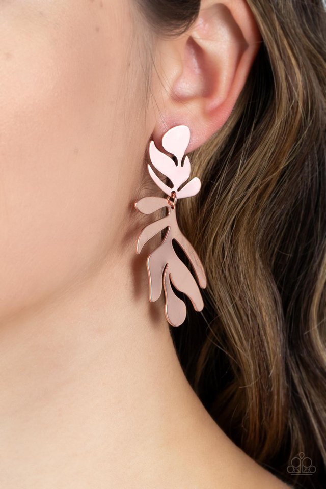 Palm Picnic - Copper - Paparazzi Earring Image