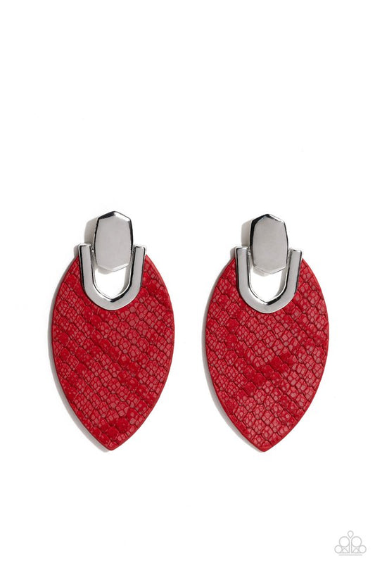 Wildly Workable - Red - Paparazzi Earring Image
