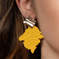 ​Crimped Couture - Yellow - Paparazzi Earring Image