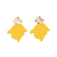 ​Crimped Couture - Yellow - Paparazzi Earring Image