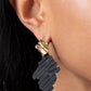 ​Crimped Couture - Gold - Paparazzi Earring Image