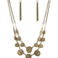 Pebble Me Pretty - Brass - Paparazzi Necklace Image