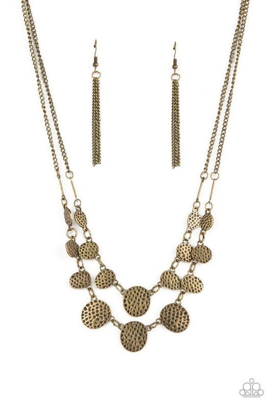 Pebble Me Pretty - Brass - Paparazzi Necklace Image