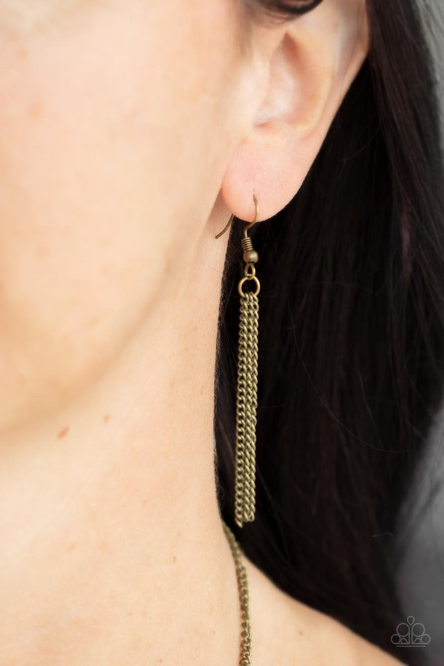 Pebble Me Pretty - Brass - Paparazzi Necklace Image