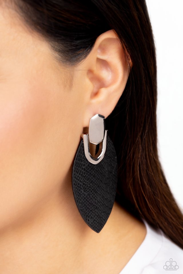 Wildly Workable - Black - Paparazzi Earring Image