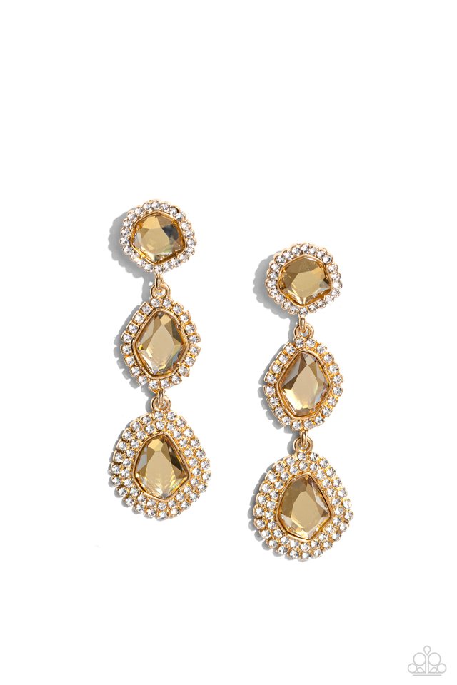 ​Prove Your ROYALTY - Gold - Paparazzi Earring Image