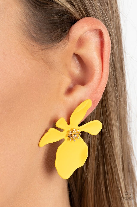 ​Hawaiian Heiress - Yellow - Paparazzi Earring Image