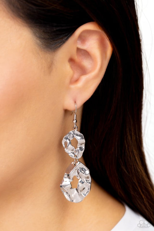 ​Gallery Gravitas - Silver - Paparazzi Earring Image
