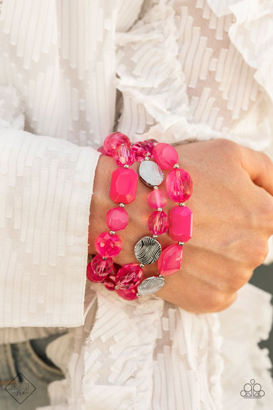 ​Oceanside Bliss - Pink - Paparazzi Bracelet Image