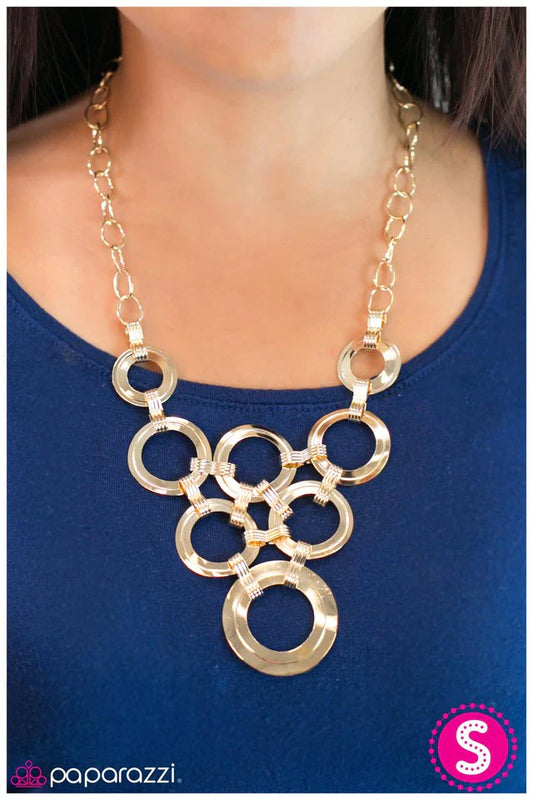 Paparazzi Necklace ~ Fiercely Fastened - Gold