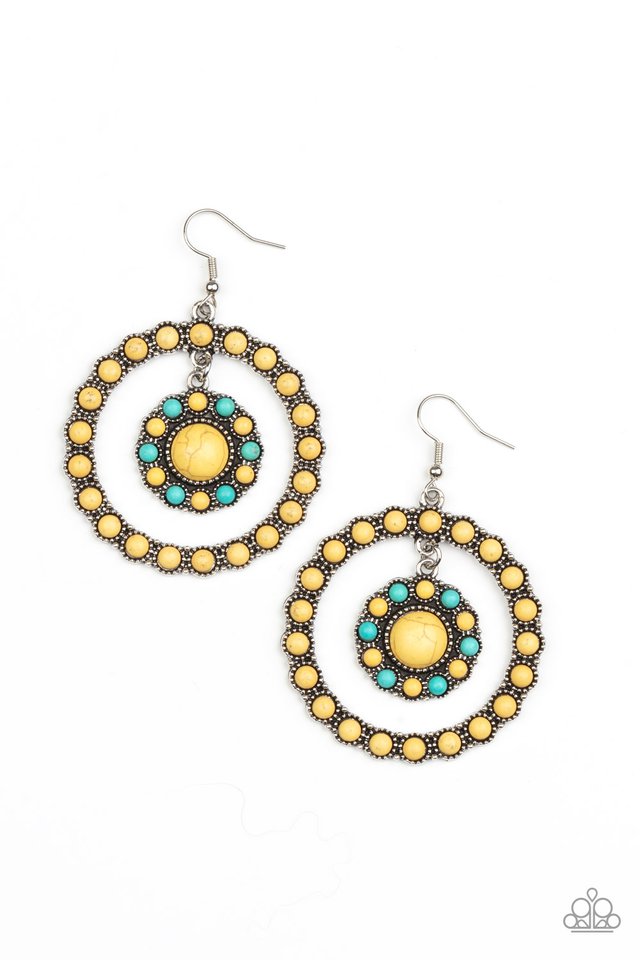 ​Saguaro Sanctuary - Yellow - Paparazzi Earring Image