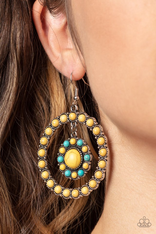 ​Saguaro Sanctuary - Yellow - Paparazzi Earring Image