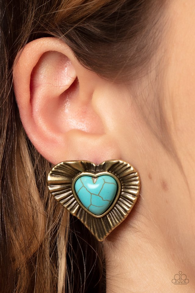 ​Rustic Romance - Brass - Paparazzi Earring Image