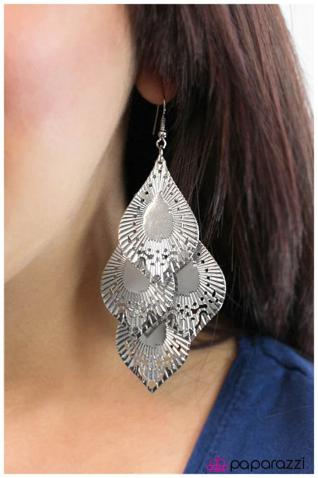 Paparazzi Earring ~ From Dusk Til Dawn - Silver