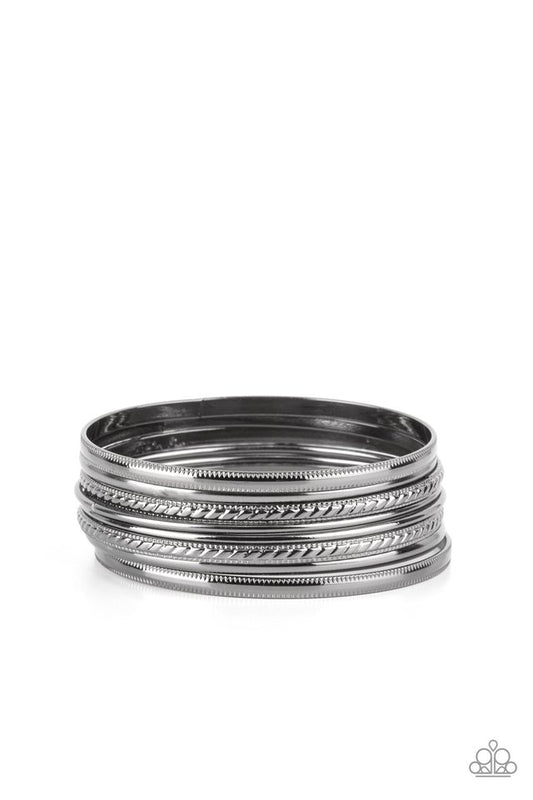 ​Stackable Shimmer - Black - Paparazzi Bracelet Image