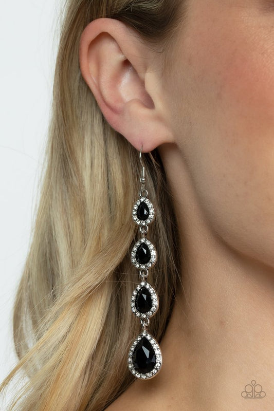 Confidently Classy - Black - Paparazzi Earring Image