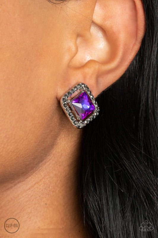 Cosmic Catwalk - Purple - Paparazzi Earring Image