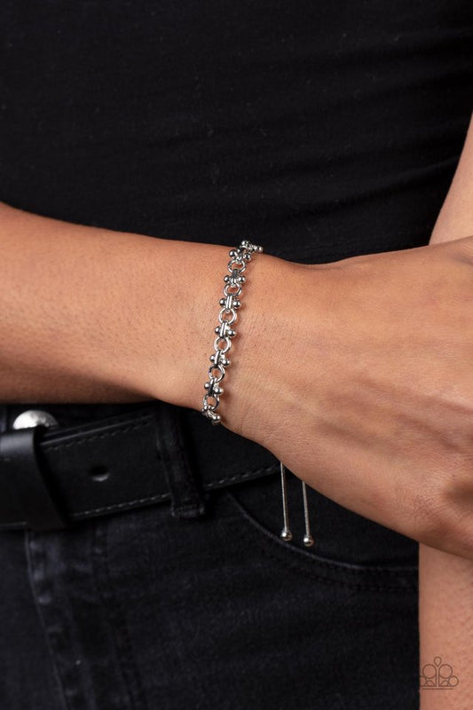 Slide On Over - Silver - Paparazzi Bracelet Image