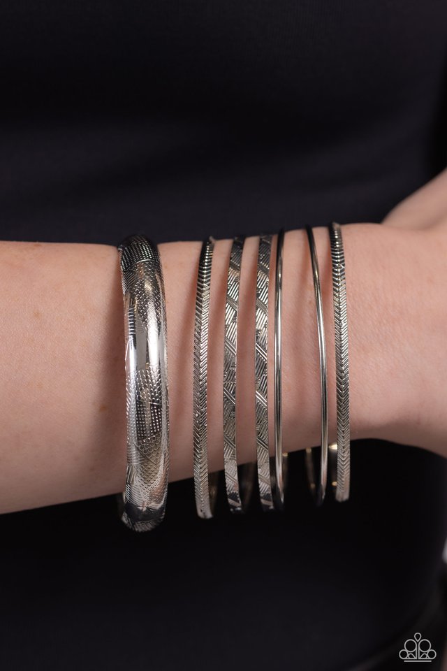 Stackable Stunner - Silver - Paparazzi Bracelet Image